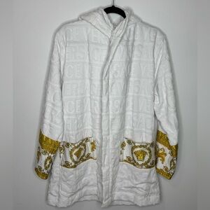 Versace Barocco Wrap Robe White Gold Women’s Size Small
